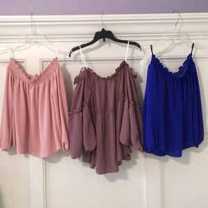 Three Medium Off The Shoulder Blouses